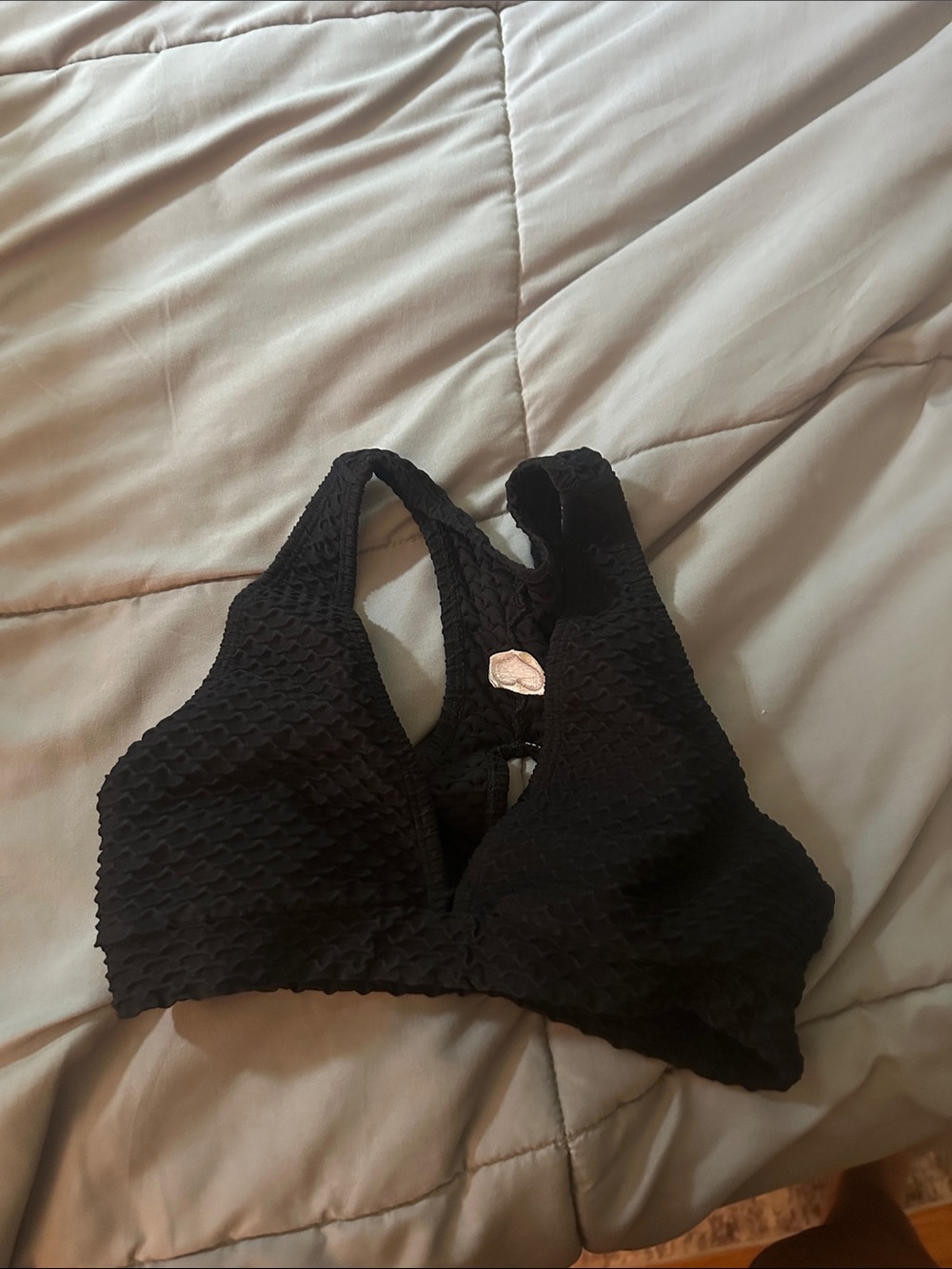 Booty by Brabants Black Textured Racerback Sports Bra